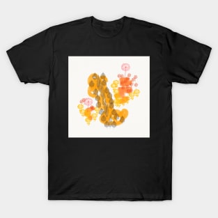 Flowers and Leaves - Orange T-Shirt